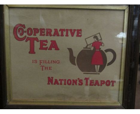 A vintage Cooperative Tea advertisng print framed and glazed