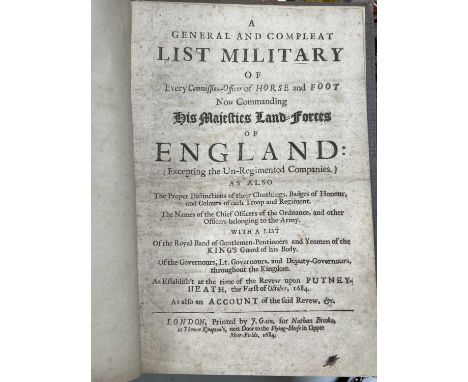 Small quantity of British Army regiment-related books and other ephemera, including an Army List of Charles II 1684, A Genera