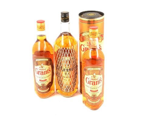Grant's Scotch Whisky, 100 US Proof, 50%, 1LGrant's Family Reserve Scotch Whisky, 40%, 70cl, in tube (1980s bottling)Grant's 