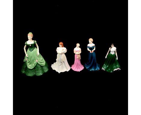 Eight Royal Worcester china figurines, boxed, including Susannah, 24cm.Qty: 8