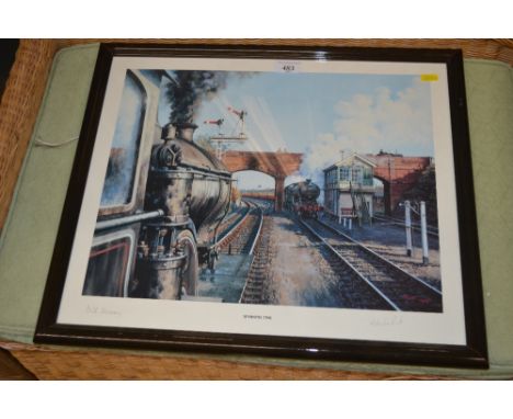 Malcolm Root, coloured print "Spanning Time" with pencil signatures
