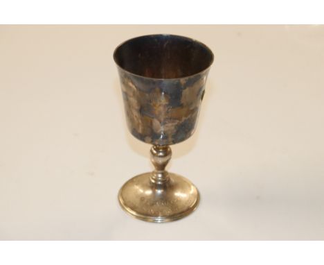 A silver pedestal goblet