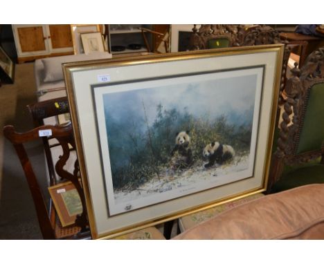 David Shepherd, coloured print "The Pandas of Wolang"
