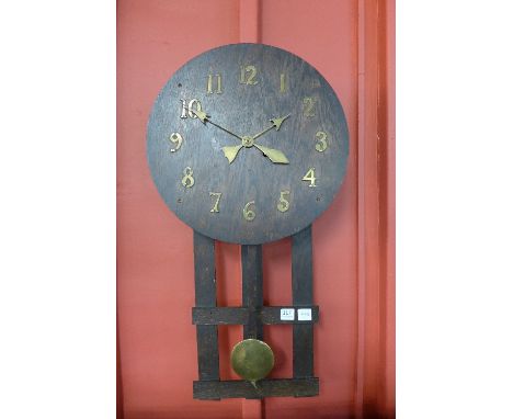 An American Arts and Crafts oak wall clock, Newhaven USA 