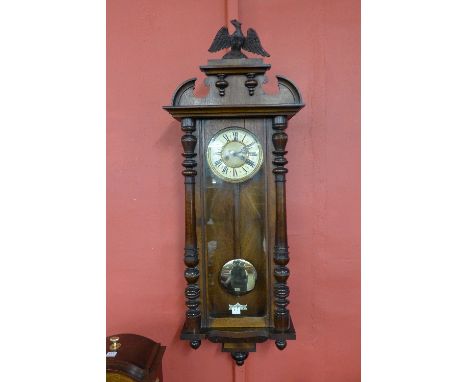 A 19th Century mahogany Vienna wall clock with  Gustav Becker movement