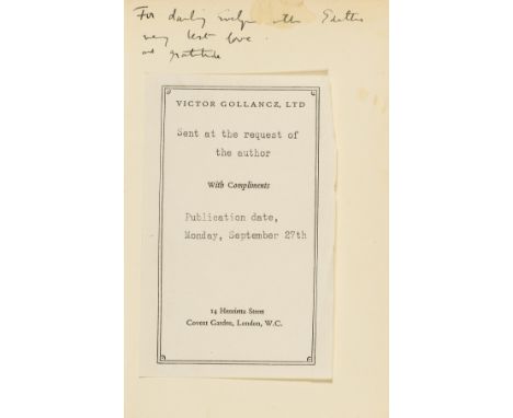 Waugh (Evelyn).- Sitwell (Edith) I Live Under a Black Sun, first edition, signed presentation inscription from the author "Fo