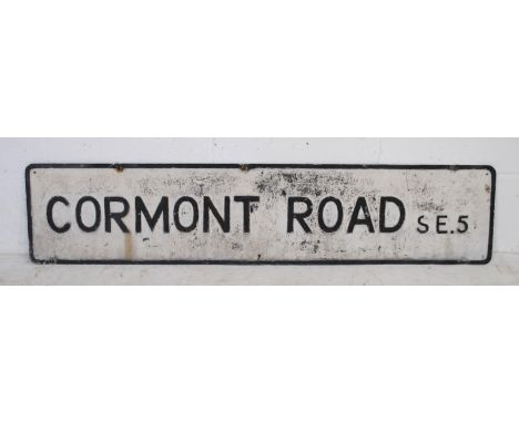 A vintage metal street sign for 'Cormont Road' - length 130cm