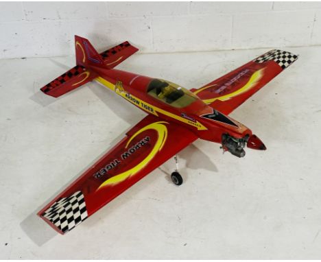 A Polycote "Arrow Tiger" ECS (Enhanced Covering System) remote control model plane - no controller - approx. length 126cm, wi