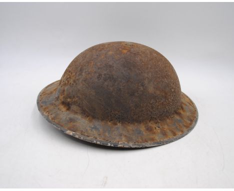 A vintage military helmet