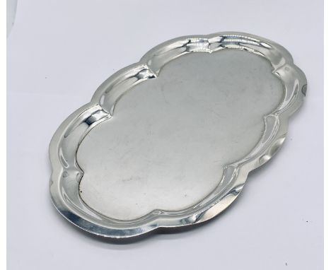 A "Sterling by Poole" silver dish/tray, weight 150g, length 23.5cm