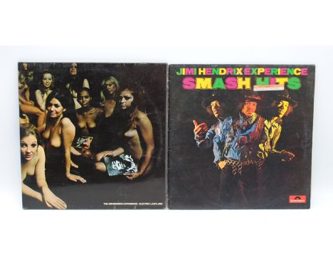 Jimi Hendrix - 'Electric Ladyland' 12" double vinyl record album, along with 'Smash Hits'