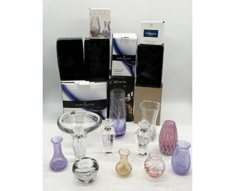 A collection of mainly boxed glassware including Dartington, Caithness etc.