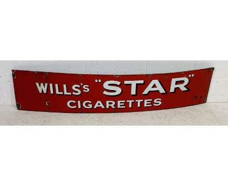 A vintage Wills's "Star" Cigarettes enamelled sign - length 183cm, height 38cm 
