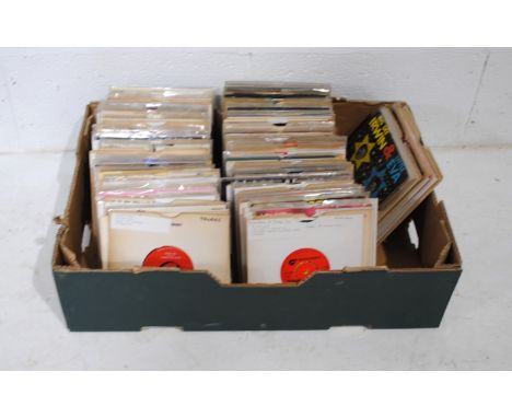A quantity of various 7" vinyl records, including The Troggs, Johnny & The Hurricanes, Franki Valli, The Beach Boys, Chuck Be