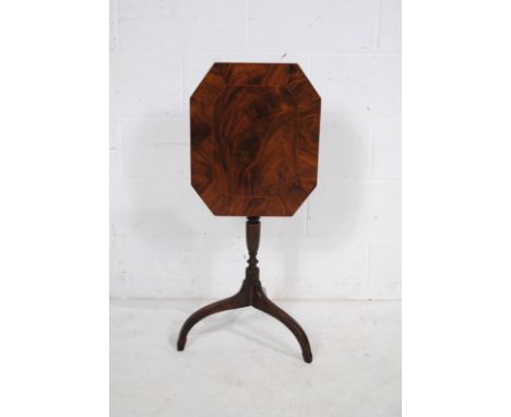 A Georgian inlaid mahogany octagonal tilt-top tripod table