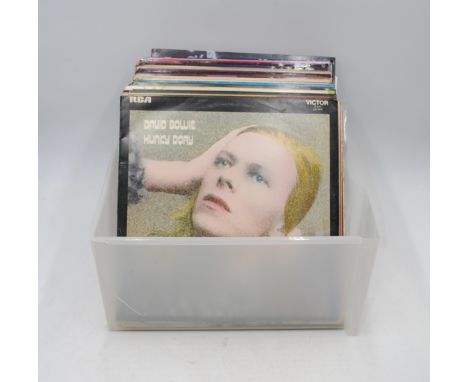 A quantity of various 12" vinyl records, including David Bowie, John Mayall, Kate Bush, The Rolling Stones, Joe Cocker, Al St