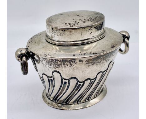 A hallmarked silver tea caddy, Birmingham 1901, William Hutton & Sons Ltd