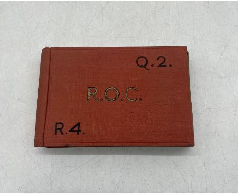 An album of 36 photos (not all pictured) of the Royal Observer Corp (ROC) during WWII, album is titled R.O.C. Q.2. R.4. 