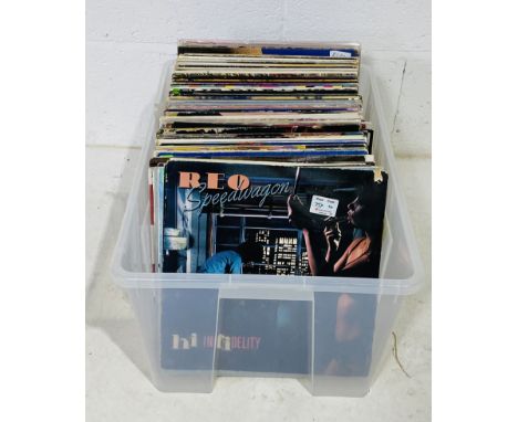 A collection of 12" vinyl records, mainly relating to 1980's artist including Bruce Springsteen, Tears For Fears, Marillion, 
