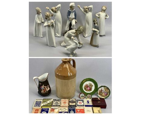 MIXED LOT to include a Doulton &amp; Co Lambeth stoneware flagon, 34cms H, a Victorian jug decorated with Roman chariots, 20c