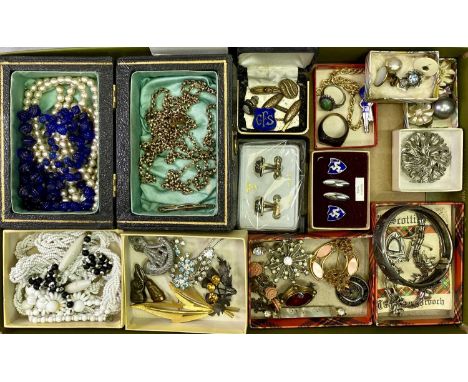 VICTORIAN &amp; LATER JEWELLERY - in 9ct gold, silver and other metals etc to include a 9ct gold bar brooch, 1.5grms, unmarke