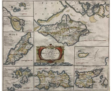 ANTIQUARIAN MAPS - Robert Morden, hand coloured engraved map circa 1720 - the smaller islands in the British Ocean, 39.5 x 46