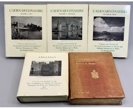 THE ROYAL COMMISSION ON ANCIENT &amp; HISTORICAL MONUMENTS IN WALES - Caernarfonshire, 3 volumes, 1956, 1960 and 1964, anothe