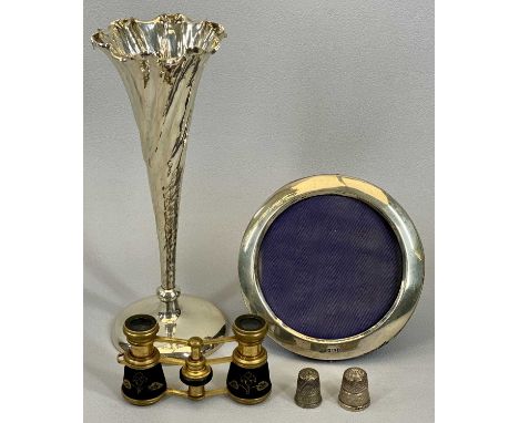 SMALL SILVER &amp; OTHER COLLECTABLES GROUP - to include a Chester silver trumpet vase, 1898, Maker Stokes &amp; Ireland Ltd,