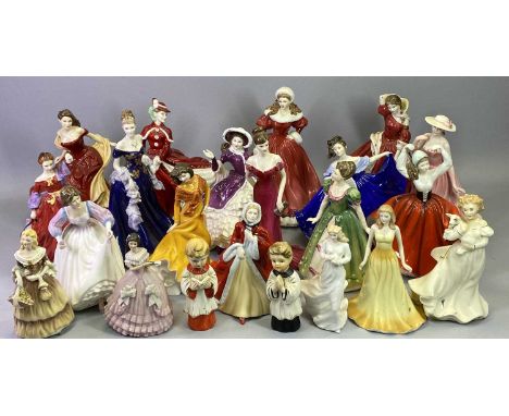 ROYAL DOULTON CHINA FIGURES OF LADIES (16), two Coalport ladies, a Royal Worcester lady and three other figures