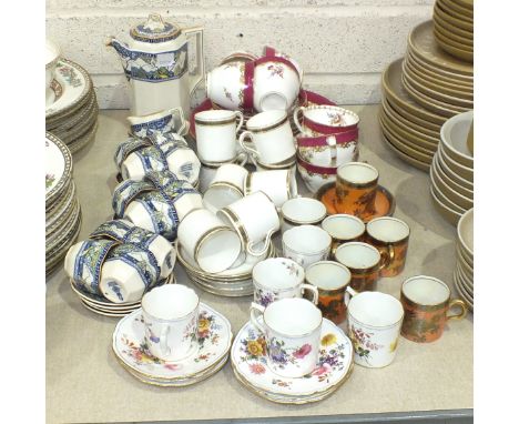 A twenty-seven-piece Royal Doulton 'Merryweather'-decorated coffee service and other ceramics and tea ware. 