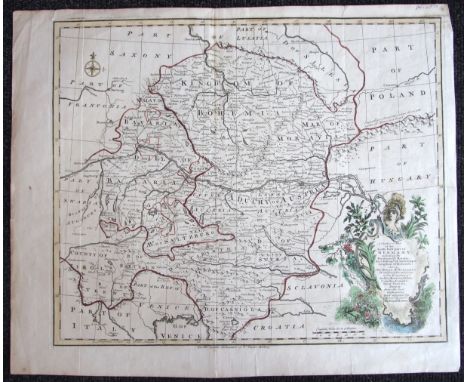 Emanuel Bowen, 'A Correct Map of the South East part of Germany including the Electorate of Bavaria..... hand-coloured map fo