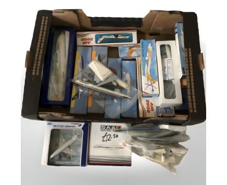 A collection of scale model aircraft building kits. (1 box)