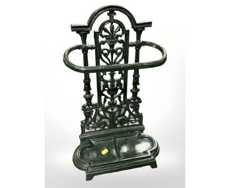 A painted cast iron stick stand, height 50 cm 