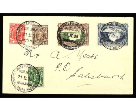 Stamps - British Commonwealth - Southern Rhodesia - 1935 cover with fine cancellations of the Imperial Press Conference. Scar