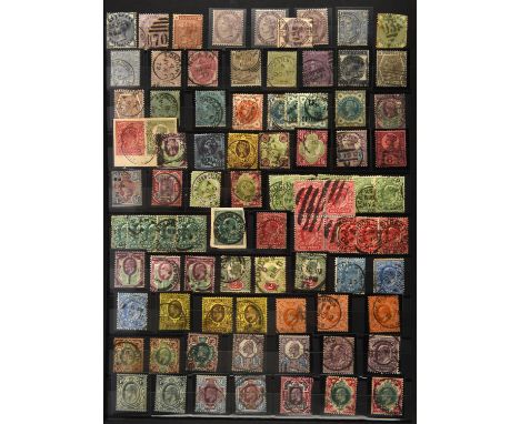 Stamps - Great Britain collection in a black stockbook. Queen Victoria to 1990. Queen Victoria surface printed with CDS postm