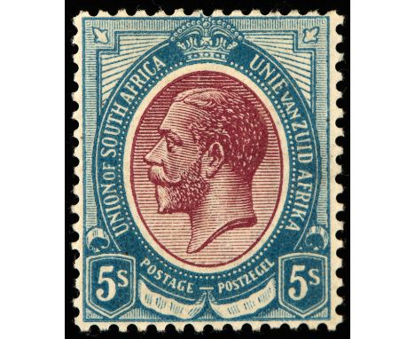Stamps - South Africa - 1913 - 24 George V 5/- SG15, Mounted Mint, Light Hinge Mark. (1 Item)