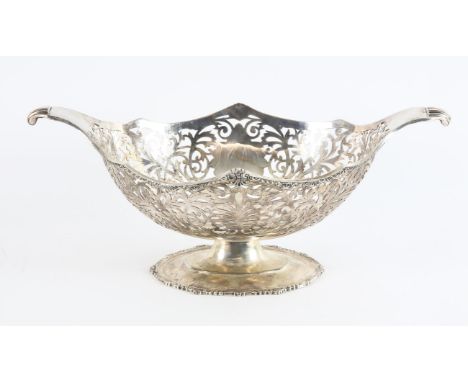 Silver plated pedestal fruit bowl with pierced decoration