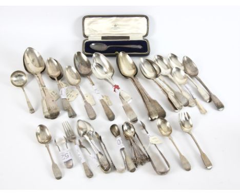 Mixed lot Georgian and later silver flatware, mostly spoons, various dates and makers 47ozt 1479gmCondition Report:  00