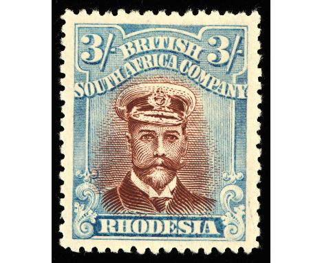 Stamps - Rhodesia - 1922 - 24, Admiral 3/- red-brown and turquoise-blue SG 304, mounted mint. (1 Item)