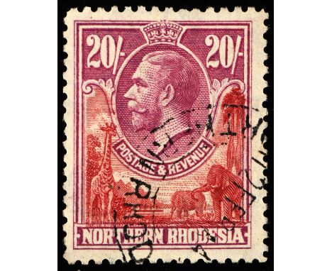 Stamps - Northern Rhodesia - 1925 George V 20/- , SG 17, fine used. (1 item)