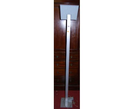 A Ligne Roset contemporary anodised metal freestanding floor light, having adjustable tilting action, height 185cm