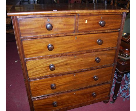 A large Victorian mahogany chest of drawers, width 114cm