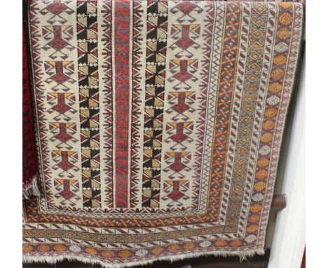 A Turkish woollen cream ground rug, 160 x 100cmCondition report: Colours are good and strong.Some very light wear only.Overal