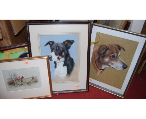 Assorted pictures and prints, to include sporting examples, dog photographs etc 