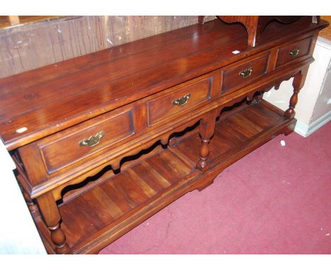 A joined hardwood long dresser base, with frieze drawers, w.183cmCondition report: Stands well. Timbers are good and solid th
