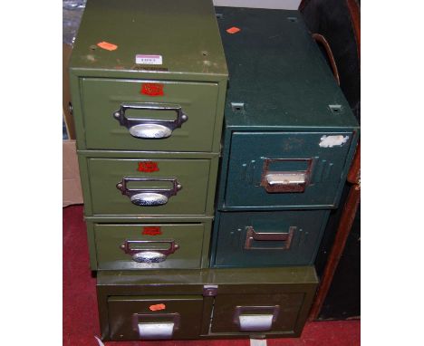 Assorted Veteran Series metal index drawers, and others (6)