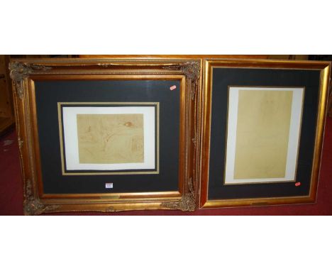 After Toulouse Lautrec - a reproduction lithograph, 22 x 28cm; and one other after Modigliani (2)