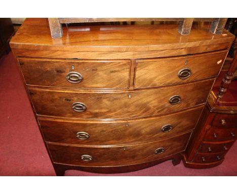 A Regency mahogany bowfront chest of drawers, w.105cm