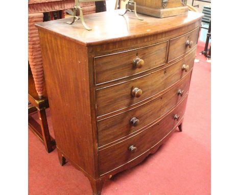 A 19th century mahogany bowfront chest of drawers, w.112cm