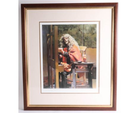 Robert Lenkiewicz (1941-2002) Signed Limited Edition Print, 'Self Portrait at the Easel', 396/500, signed by Lesley R. Joseph